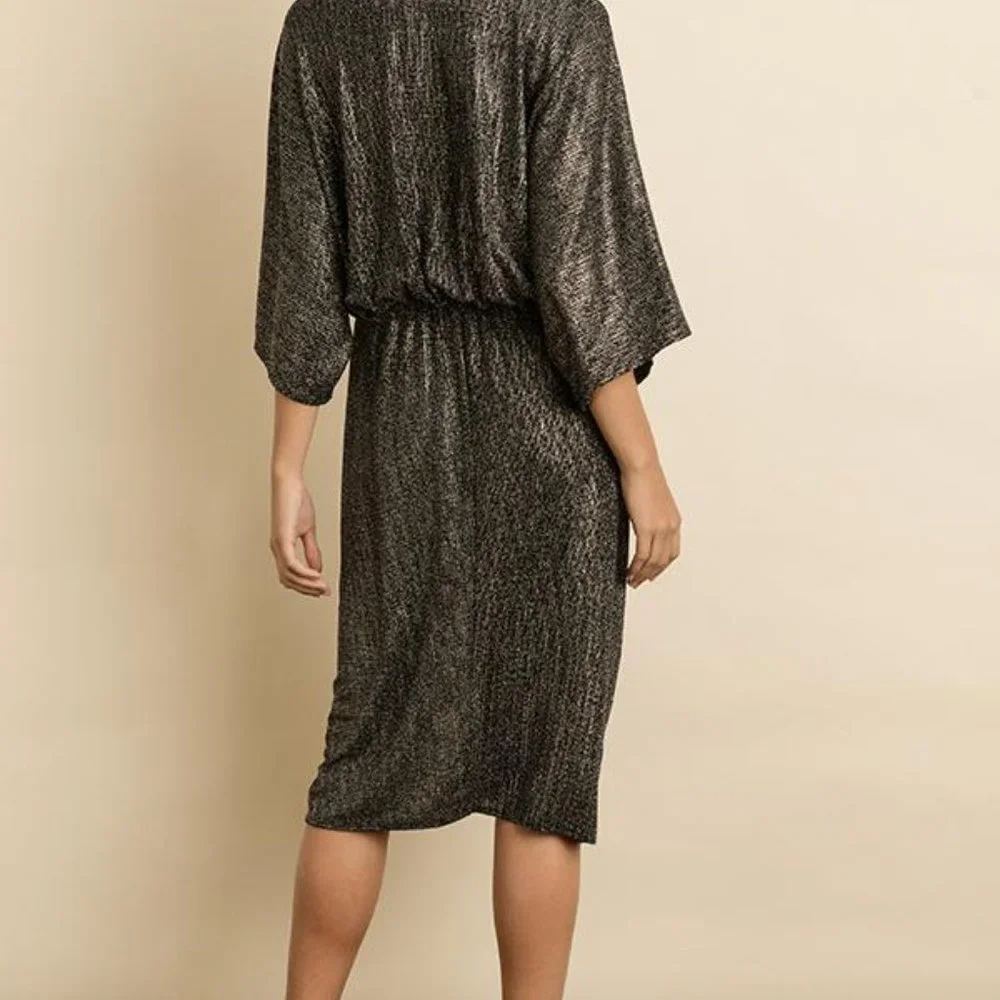 Kimono Drape Midi Length Dress - Picture 3 of 3